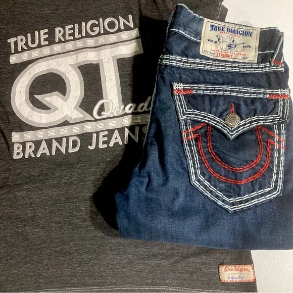 True Religion | Jeans | Rare Straight Super Qt In Split Tail Wash